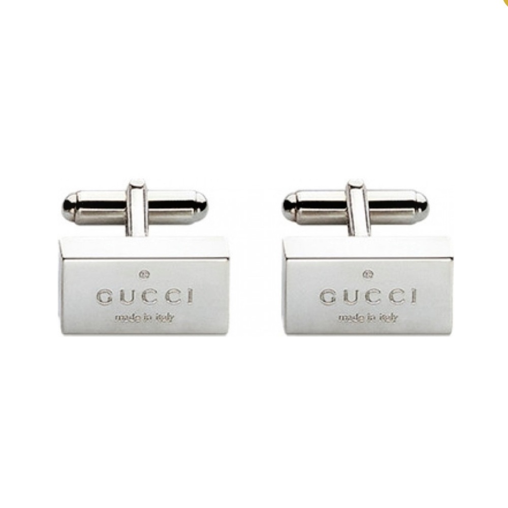 Guccitrademark Rectangular Sterling Silver Cuffli… - image 1